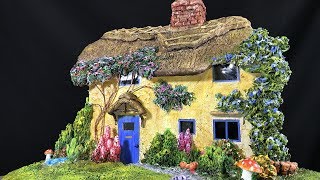 How to build a thatched house using cardboard and Das clay