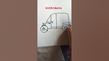 Auto-rickshaw Drawing Easy with number 4105 #drawingtricks #numberdrawing #shorts