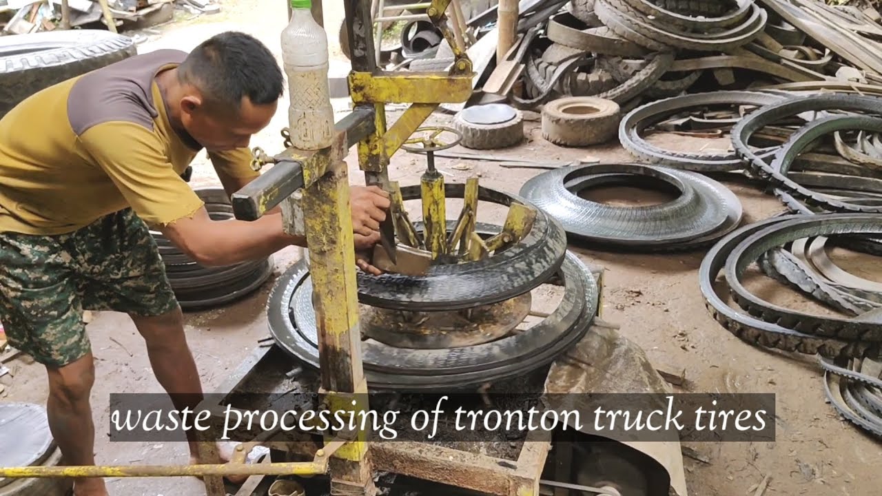 Pengolahan limbah ban truk Fuso 