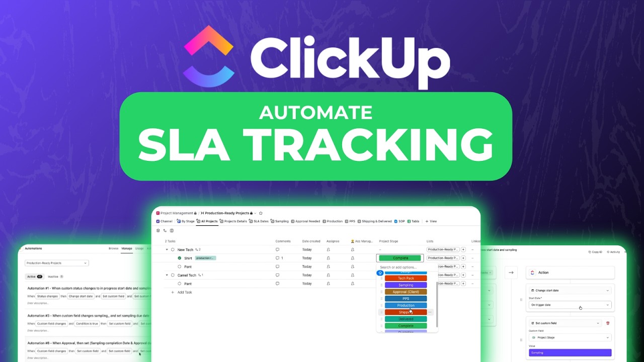 ClickUp for SLA Date Automation