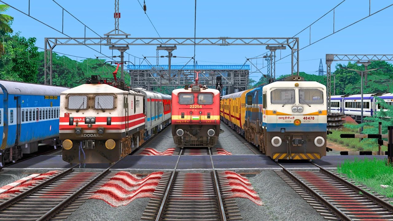 RAJDHANI OVERTAKE 2 TRAIN IN SAME STATION | BUMPY RAILROAD | Train Simulator | Railwork | NTG GAMING