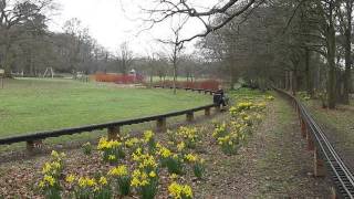 Daniel behind Tram Engine on the Goffs Park Railway.
