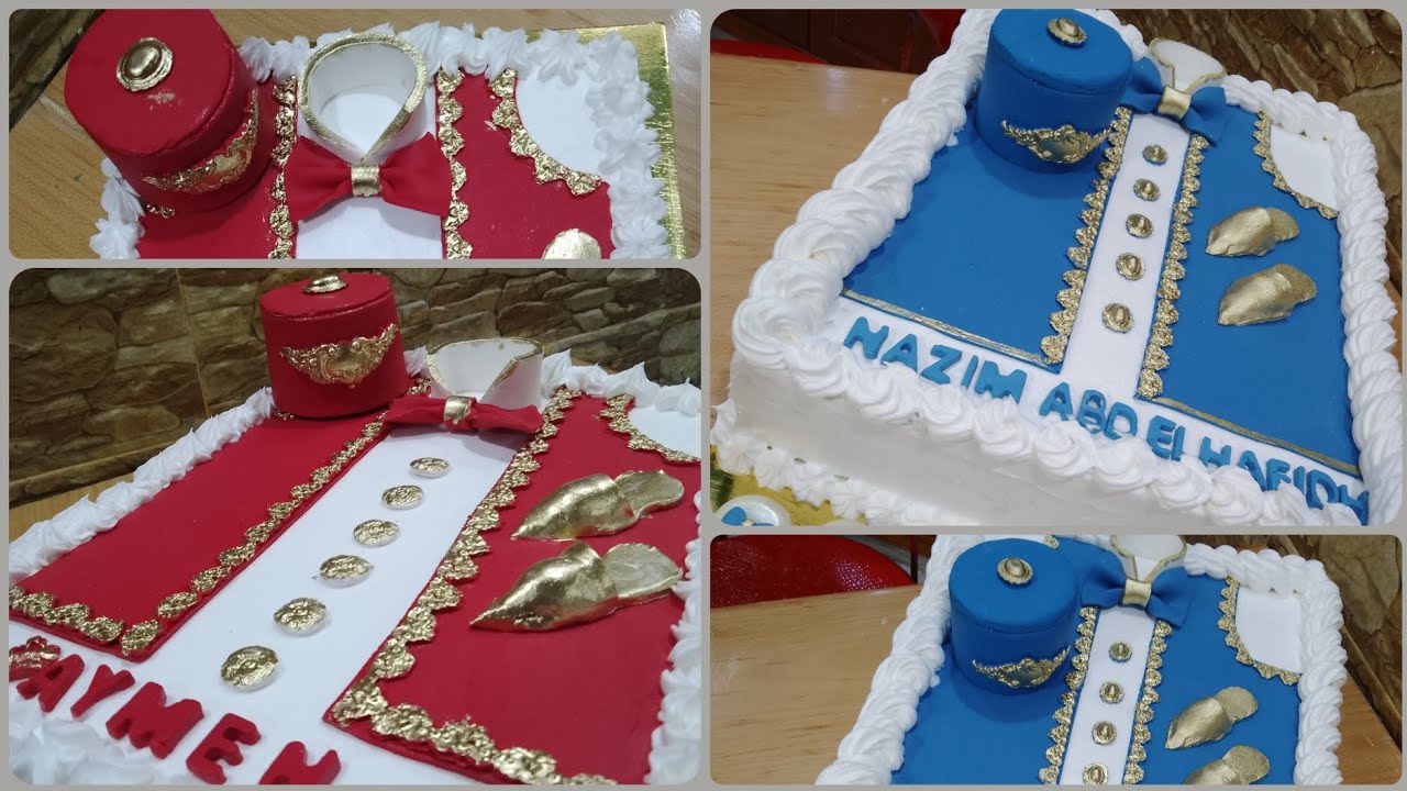 حشو وتغليف كيكة الختان😍 كيكة ختان بطريقة سهلة ومكونات بسيطة تحضريها وحدك فالبيت ❤️ #كيكة #ختان