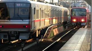 名鉄5000系 3700系+3100系東枇杷島駅での離合