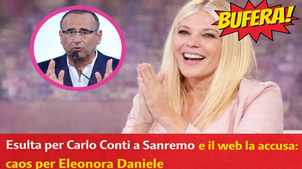 Esulta per Carlo Conti a Sanremo e il web la accusa caos per Eleonora Daniele