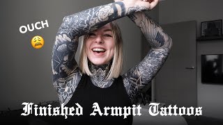 FINISHED MY ARMPIT TATTOOS | worst healing experience ever