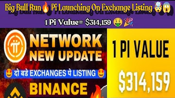 Big Bull Run 🔥 | New Update Pi Exchange Listing Start On Binance 🤯😱 | 1 Pi = $314,159 🤑🎉 #bitcoin