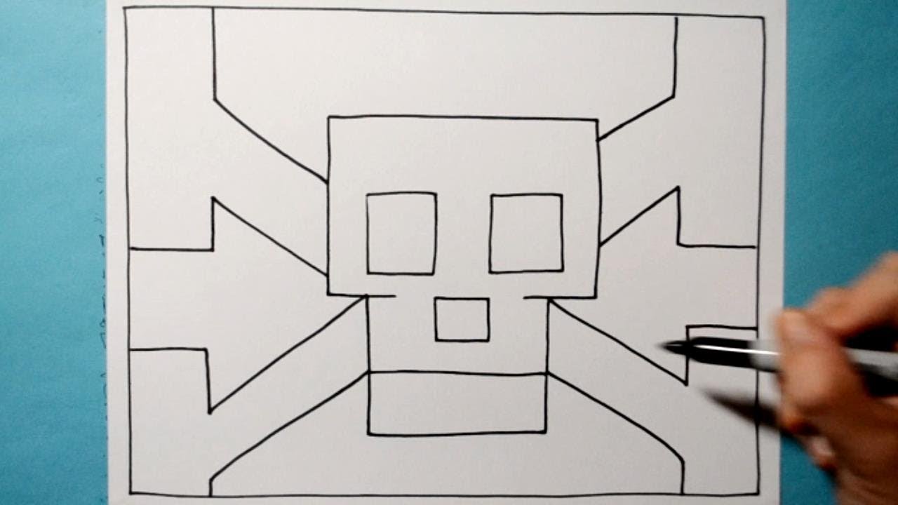 Cool Skull & Crossbones Pattern / Line Illusion Drawing / Daily Art Therapy / Day 0146