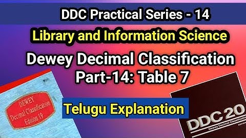 DDC Practice Part-14: Table 7 I Dewey Decimal Classification Practice I Seshu Creations