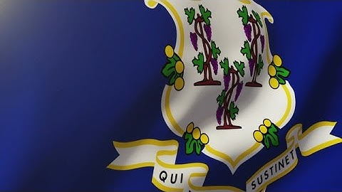 Connecticut Flag Waving In The Wind. Looping Sun Rises Style. Animation Loop Stock Animation