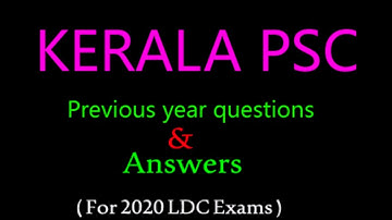LDC Previous year Questions || KERALA PSC || For 2020 LDC Exam