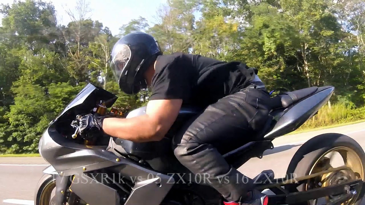 2017 GSXR 1000R vs 2005 ZX10R vs 2016 ZX10R - YouTube