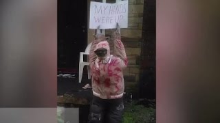 Trump Wall, Police Shooting Halloween Displays Make a Statement