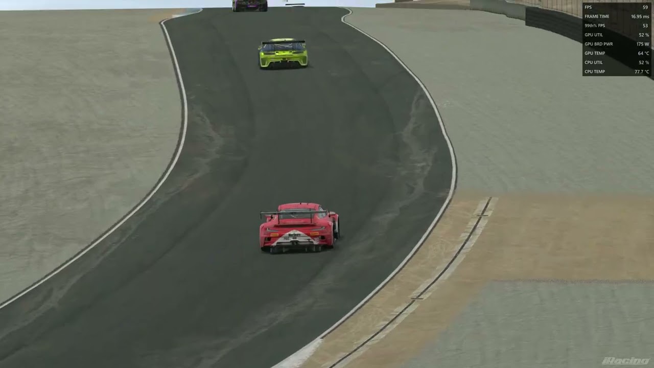 Iracing Porsche GT3 R  P4 Laguna Seca