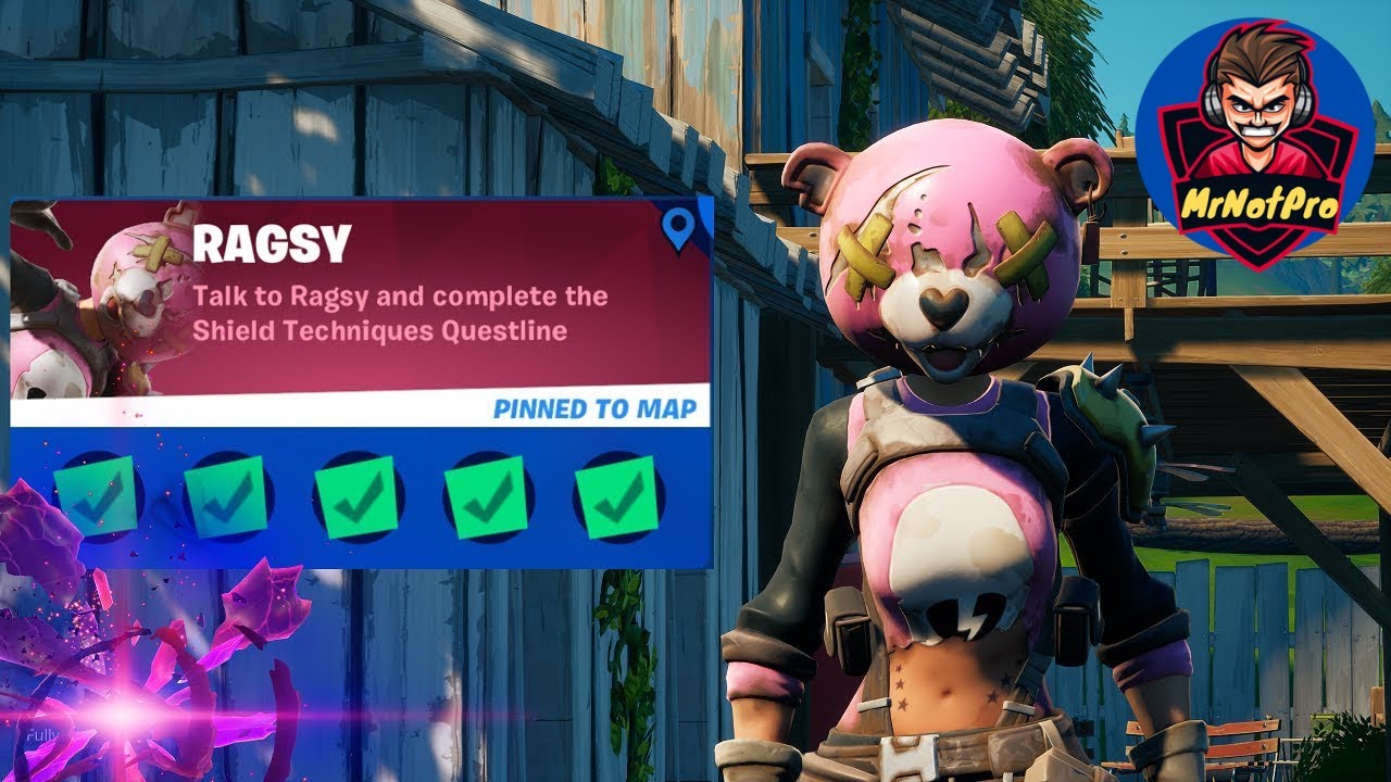 Fortnite Complete 'Ragsy' Challenges Guide - How to Complete the Shield Techniques Questline