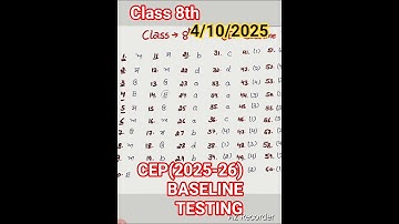 CLASS 8 CEP BASELINE TEST 2025-26 ANSWER KEY OF ALL SUBJECTS 4/10/2025