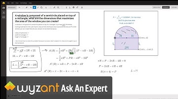 Given the perimeter of a Norman Window find dimensions that give max area.
