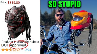 Testing amazons Stupidest Motorcycle Accessories(#5 is Dangerous)