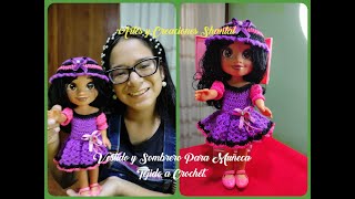 Vestido y Sombrero Para Muñeca Grande Tejido a Crochet.