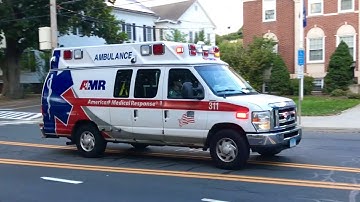 AMR Ambulance 311 responding with Wail, yelp, priority and Friendly honks!