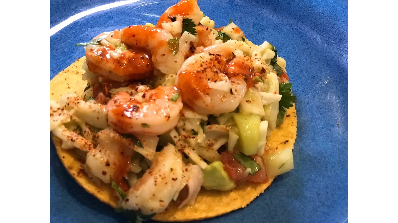 How to make shrimp and crab meat tostadas YouTube
