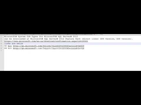Microsoft® System CLR Types for Microsoft® SQL Server® 2012 Links