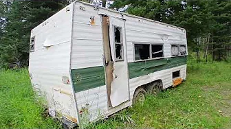 Bush camper by a river and creek edson alberta