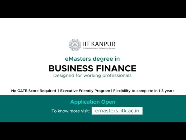 Masters in Business Finance - IIT Kanpur Degree