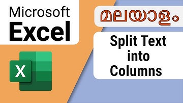 Excel beginner: Split text into columns | Malayalam