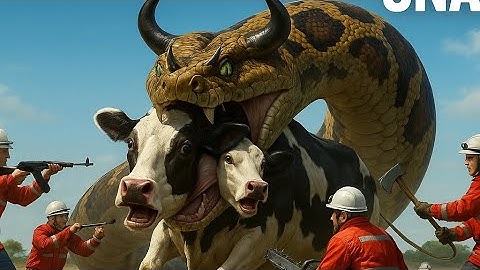 Rescue Team vs Horned Giant Python | Saving the Dairy Cow 🐄🔥