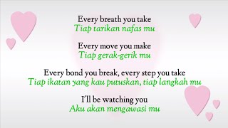 The Police - Every Breath You Take - Lyrics ( Terjemahan Indonesia )