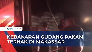 Petugas Damkar Terjunkan 7 Truk Pemadam ke Lokasi Kebakaran Gudang Pakan Ternak!