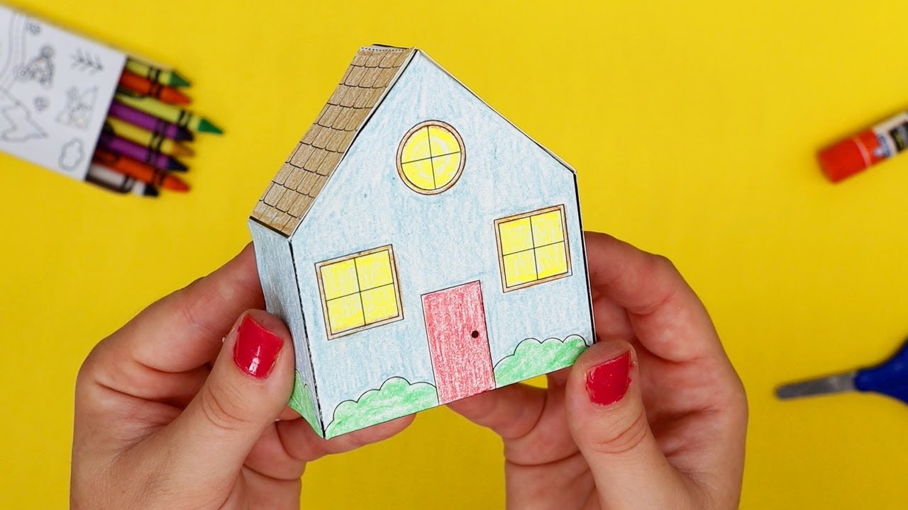 Printable 3D House Craft - Easy Paper Crafts - YouTube printable-3d-house-craft-easy-paper-crafts-youtube