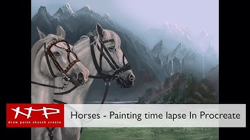 Procreate tutorial - Horses Time lapse Painting