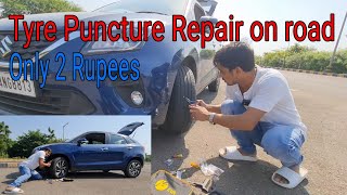 Tubeless Tyre Puncture Repair Kit Tutorial | how to repair tyre puncture at home | tyre puncture kit