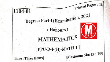 #ppu bsc part 1 #exam #2021 #math  Honors paper 1 #question