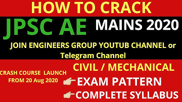 Complete Syllabus and Exam Pattern of JPSC Assistant Engineer Mains Exam 2020
