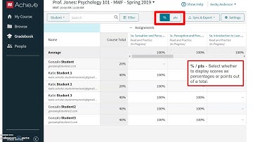 Achieve Instructor Gradebook