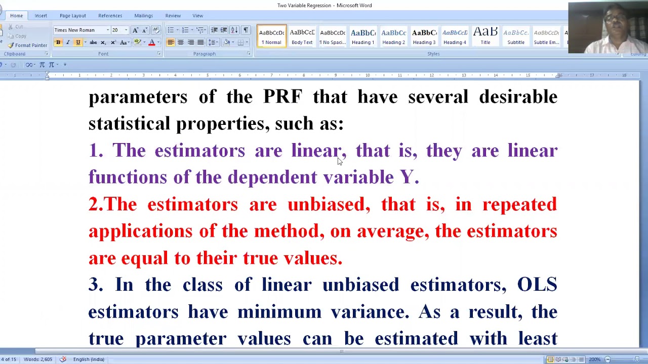 Online Tutorial Class on Basic Econometrics (2), Department of Economics, Chakdaha College