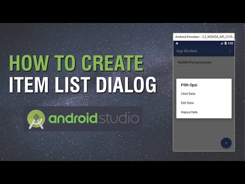 Cara Membuat List Item Dialog / Menu Dialog di Android Studio