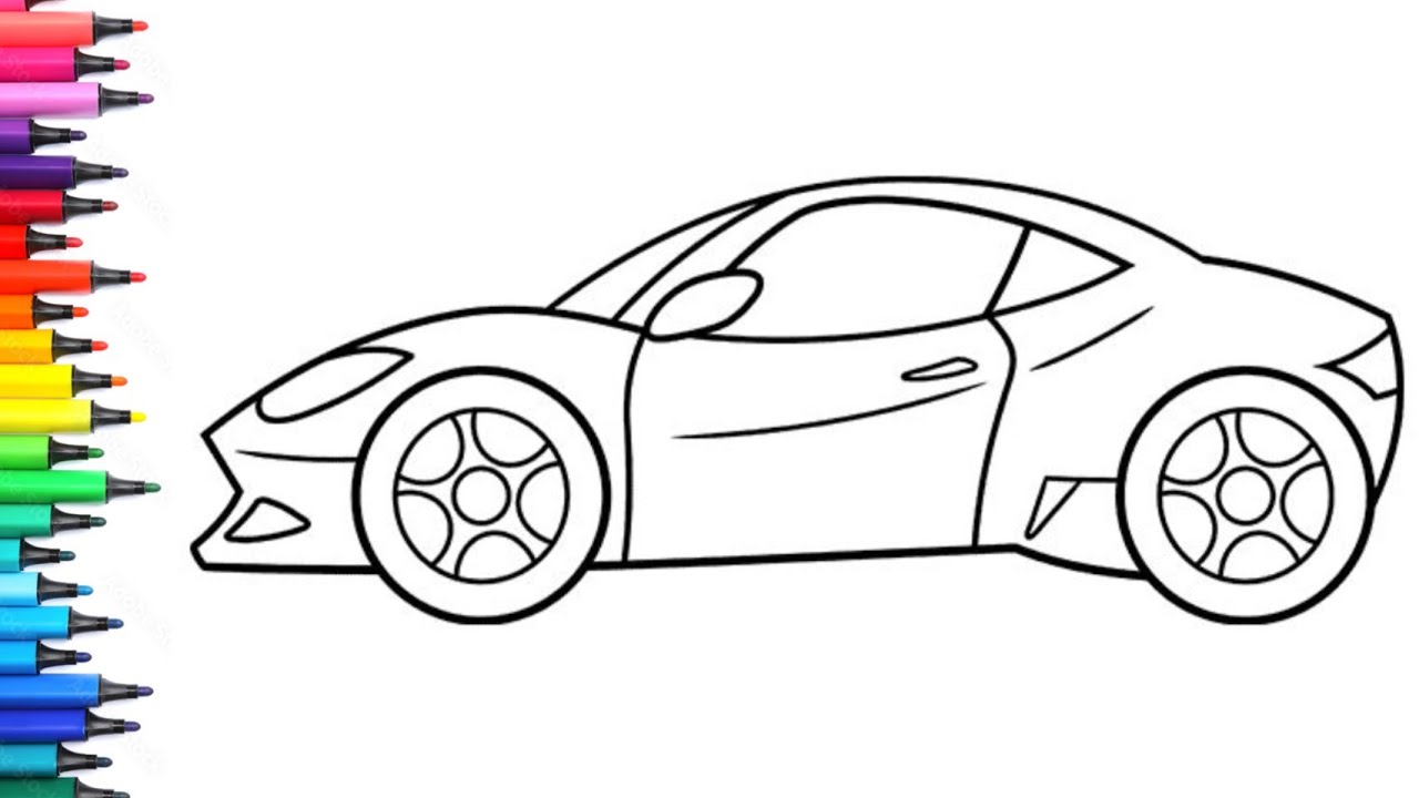 Sport Car Drawing, Painting & Colouring for Kids and Toddlers_ Child Art 