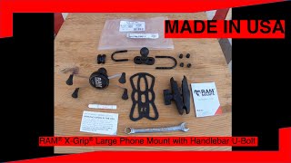 [RAM MOTORCYCLE PHONE MOUNT]watch before you buy  X-Grip Large Phone Mount / Handlebar U-Bolt Base