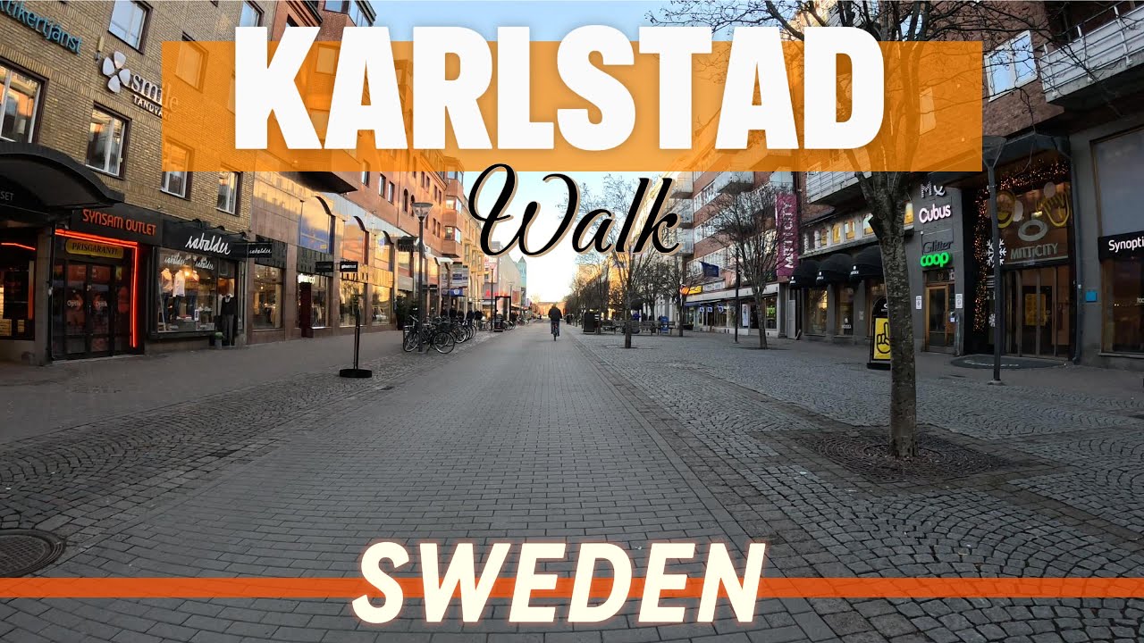 Walking through central Karlstad Sweden
