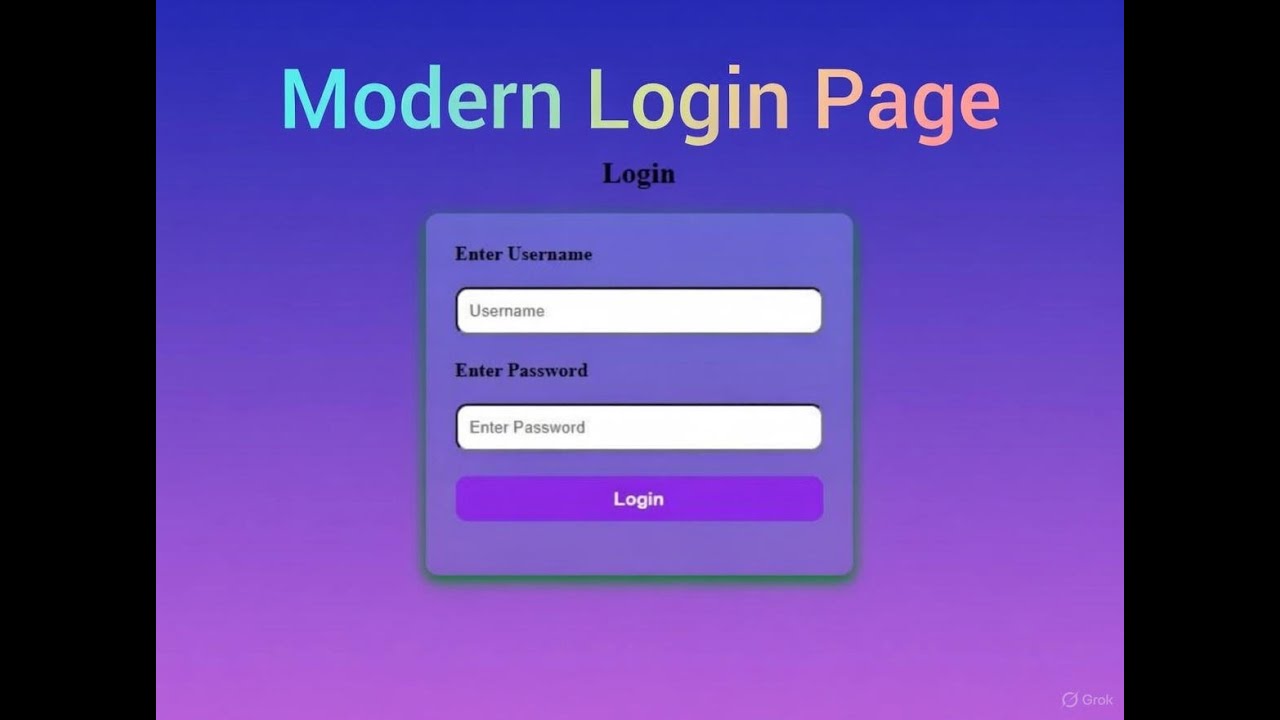 Modern Login Page by Pure Html & Css