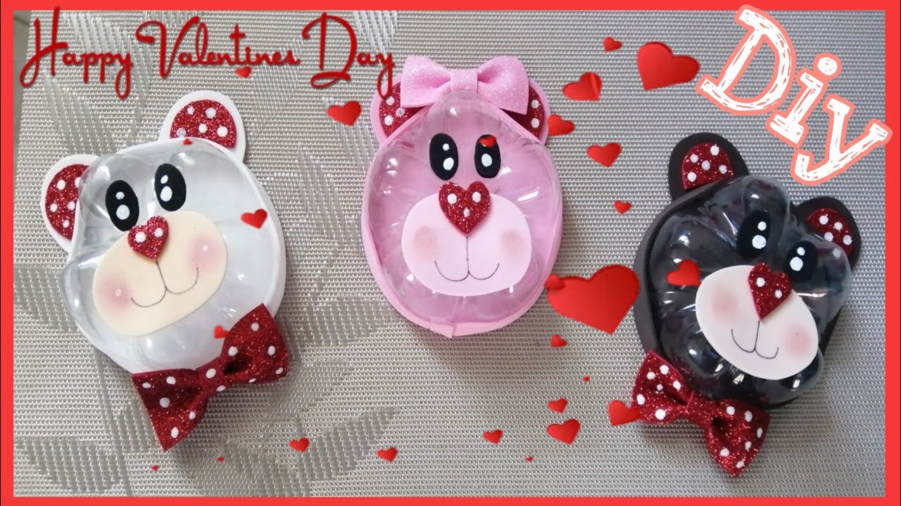 🐻Dulcero osito con garrafa pet/DIY para San valentin💗