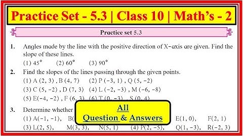 Practice Set 5.3 Class 10th maths 2 | Chapter 5 Coordinate Geometry | Maharashtra state board