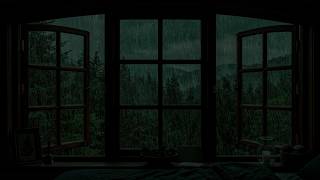 Smooth Night Rain in Outside on the Window Bedroom Warm Relax Ambience for Deep Sleep
