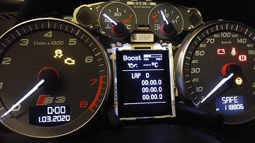 Needle Sweep, Oil Temp, Boost, LapTimer on Audi S3 8P MY2009