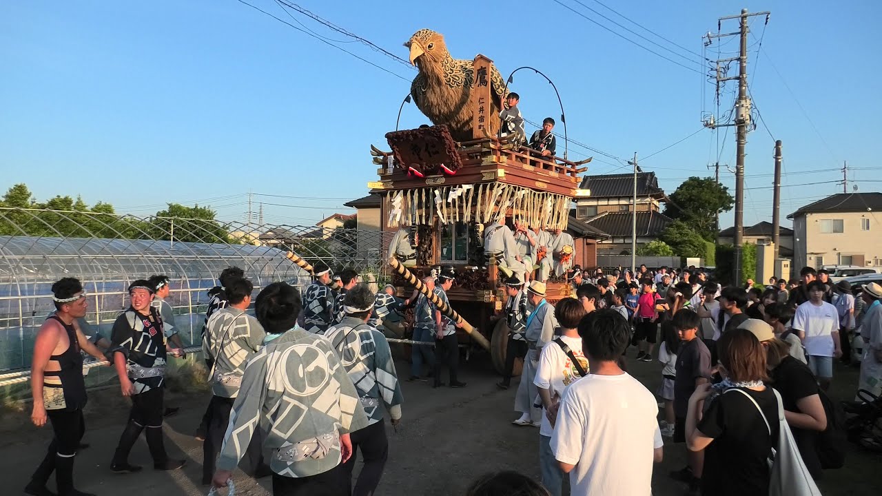 仁井宿　山車会館搬出　曳き廻し３