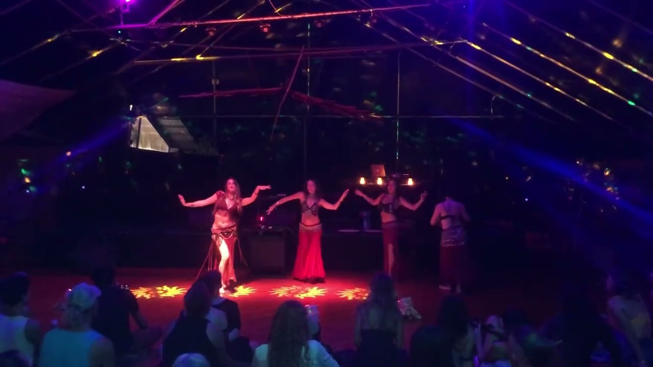 Satya Devi and belly dance group performing at Arabian Nights, Kalanimua